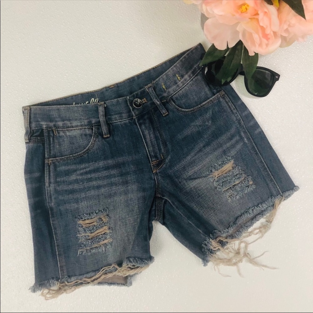 Madewell denim distressed cutoff shorts size 26